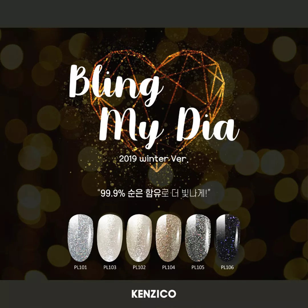 Kenzico Korean Gel Polish, Bling My Diamond Glitter Gel Polish PL-101