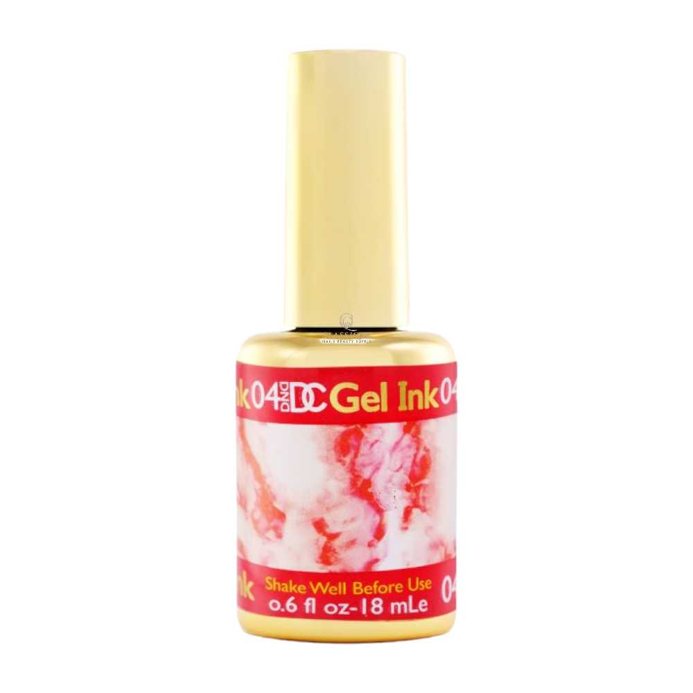 DND DC Marble Ink #04 Red - Classique Nails Beauty Supply
