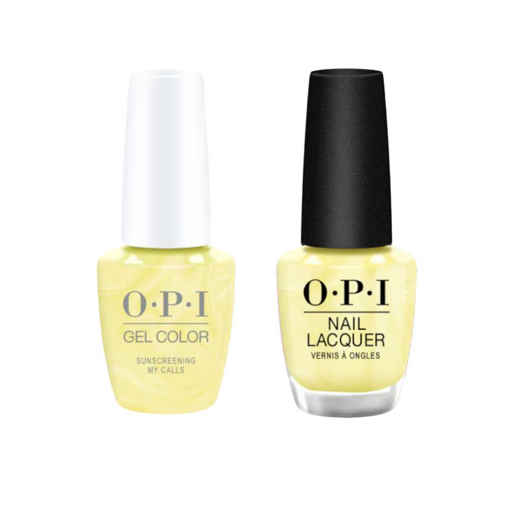 opi gel polish and matching opi nail polish P003 Sunscreening My Calls 