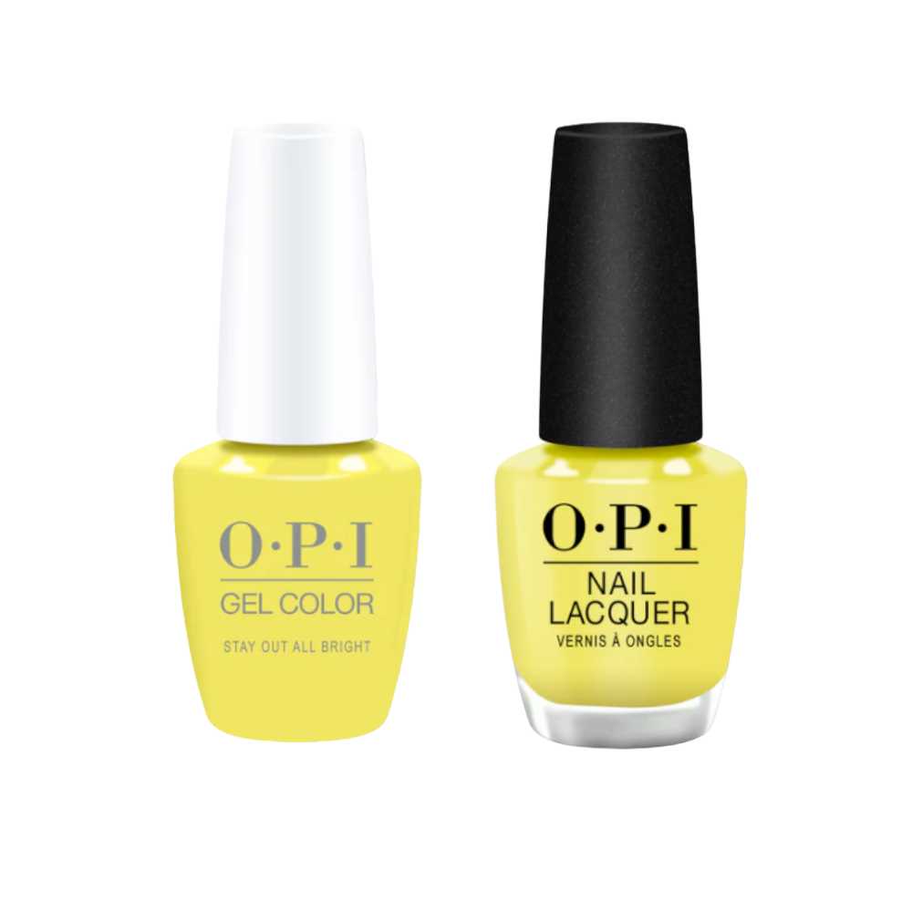 opi gel polish and matching opi nail polish P008 Stay Out All Bright 