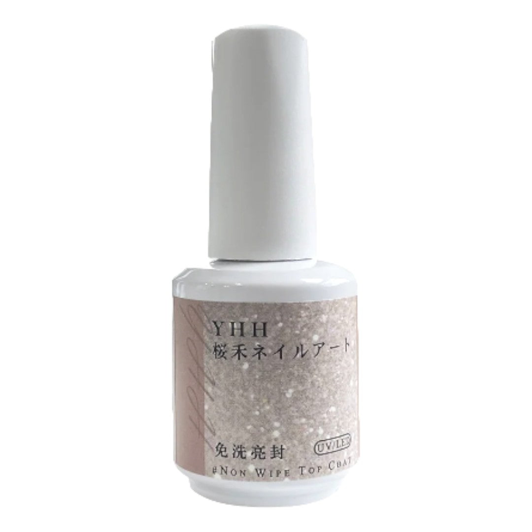 YHH Gel Polish, Non Wipe High Glossy Gel Top Coat 15ml