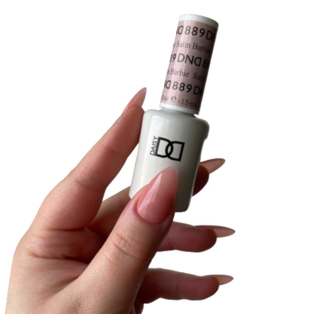 dnd duo 889 is a sheer pink gel nail polish classique nails beauty supply, dnd satin barbie, nail salon around me