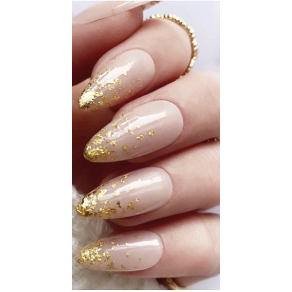 💛 Gold Flakes Encapsulated in Gel 💛 : r/Nails