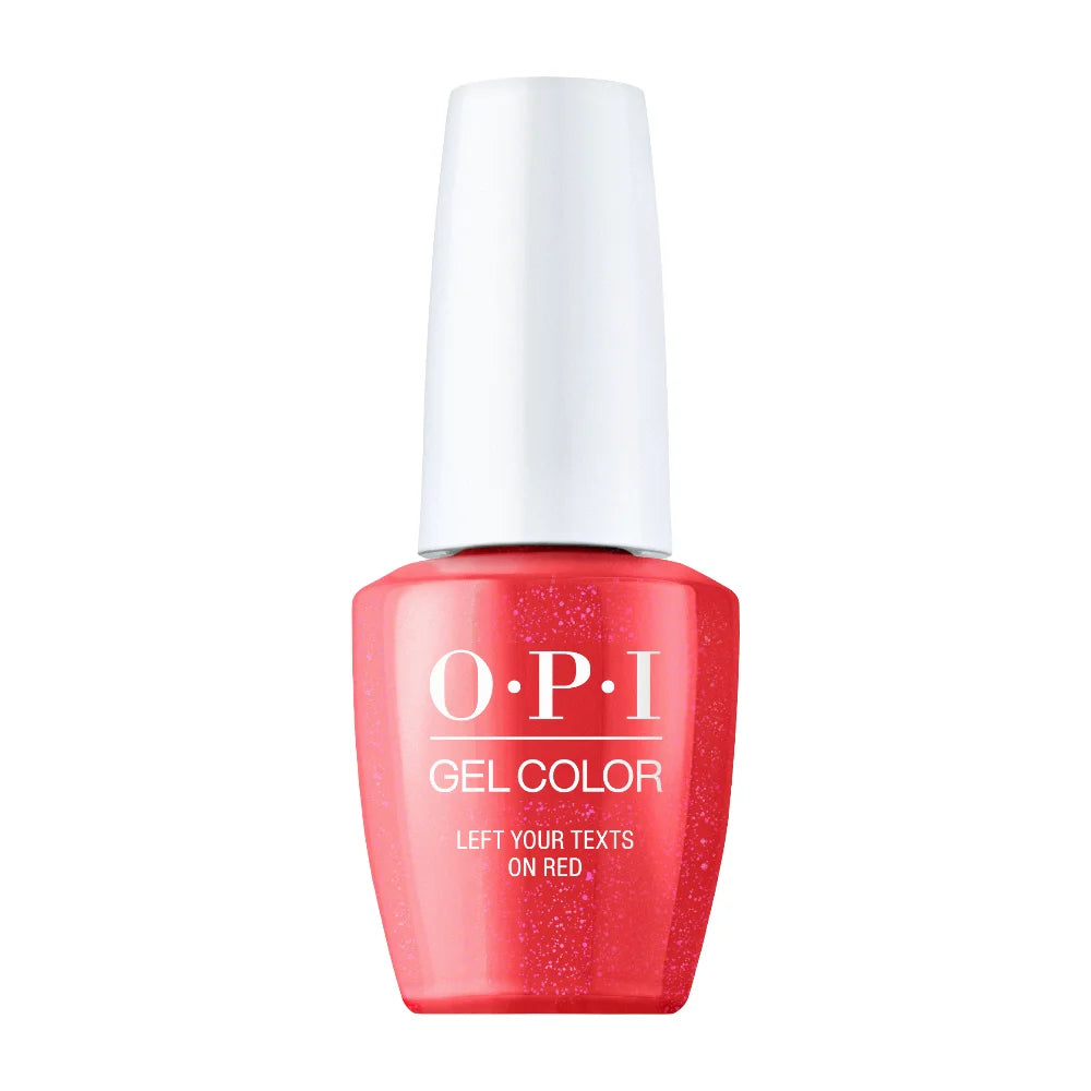 red opi, opi gel polish Left Your Texts on Red