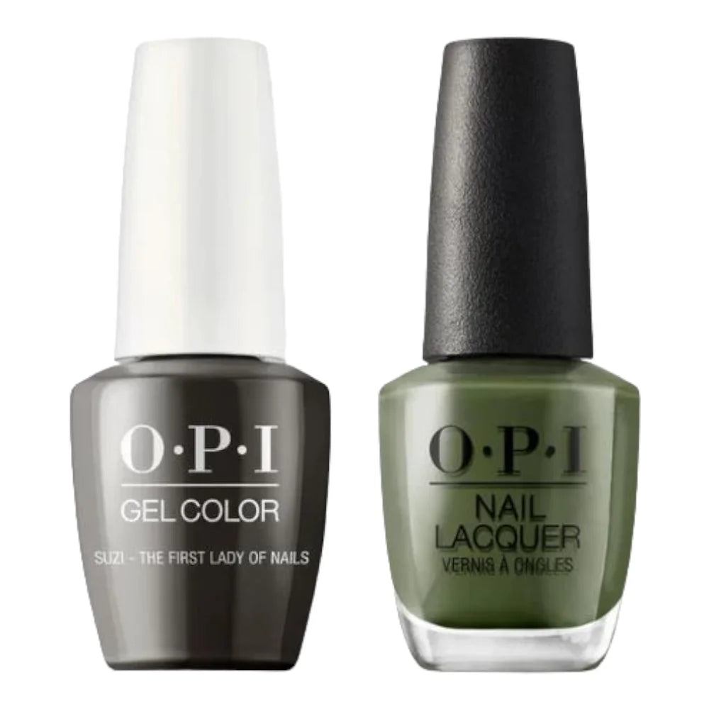 green fall nails, suzi store, OPI Suzi The First Lady Of Nails