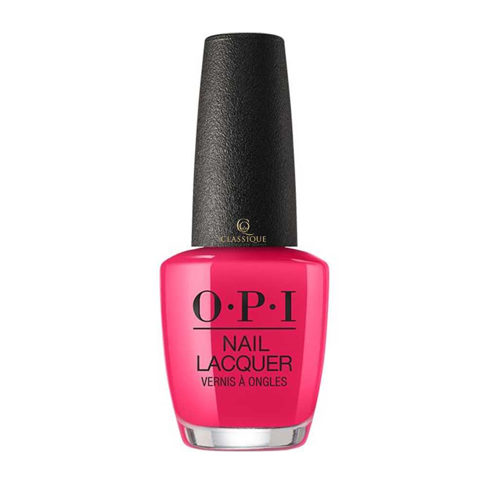 OPI Nail Lacquer Charged Up Cherry NLB35, opi nail polish, Hot pink-red nail polish
