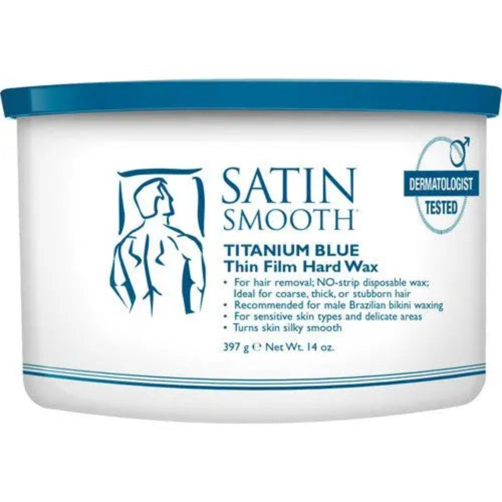 Satin Smooth Hard Wax - Titanium Blue Thin Film 14oz - Classique