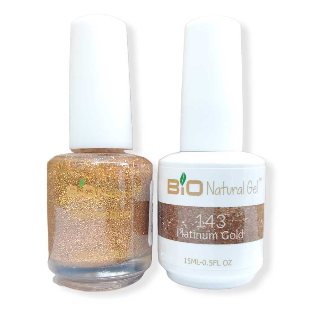 Bio Natural Gel Polish, Non-toxic Nail Lacquer, 143 Platinum Gold