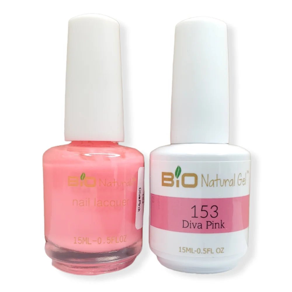 Bio Natural Gel Polish, Non-toxic Nail Lacquer, 153 Diva Pink