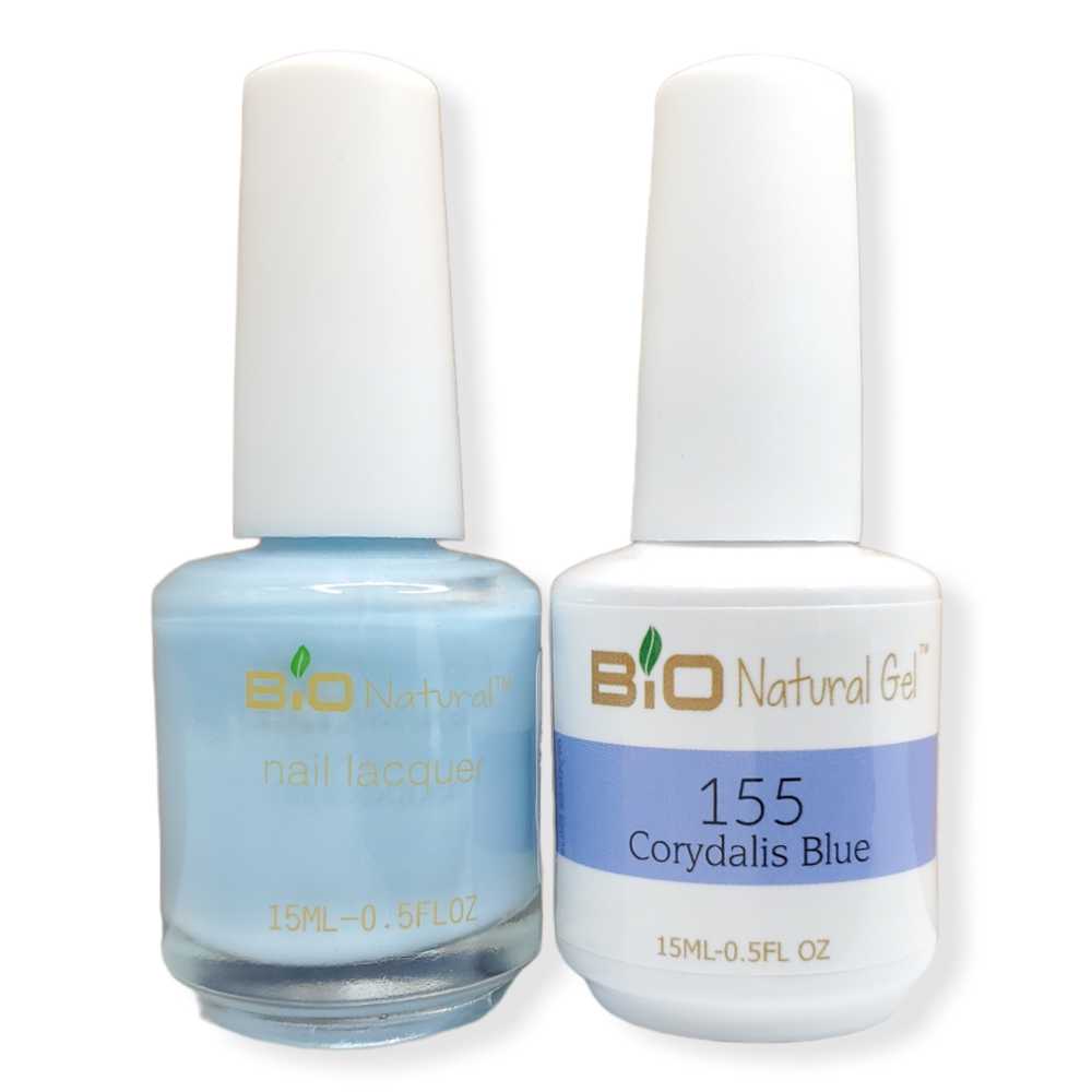 Bio Natural Gel Polish, Non-toxic Nail Lacquer, 155 Coridalis Blue Color