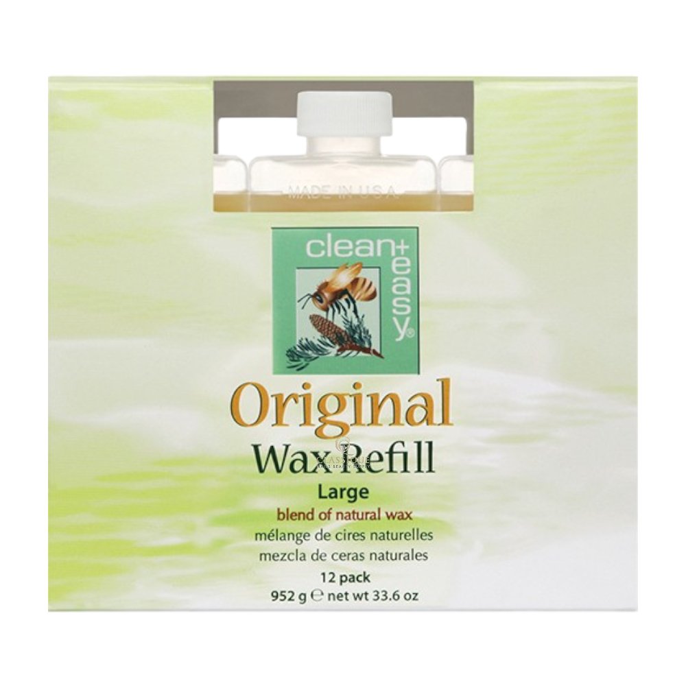 Clean+Easy Large Original Wax Refill for Leg Waxing (Pack of 12), bees wax​, waxing parlour near me